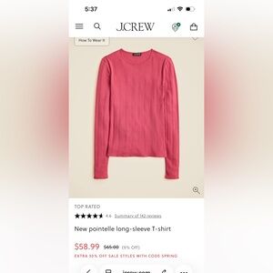 J. Crew Women's pointelle Long Sleeve Tee